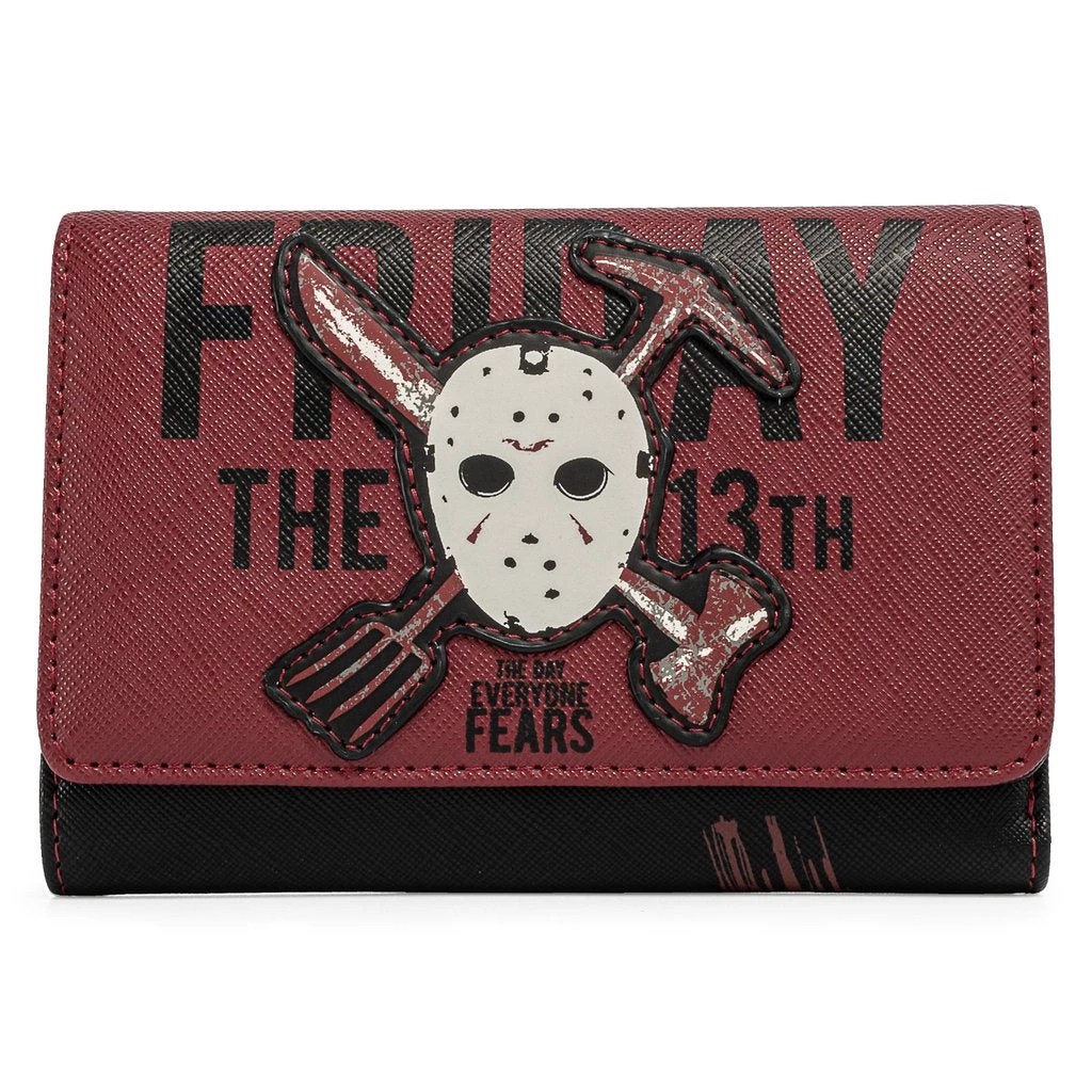 LOUNGEFLY FRIDAY THE 13TH JASON MASK TRIFOLD WALLET 3 LOUNGEFLY FRIDAY THE 13TH JASON MASK TRIFOLD WALLET