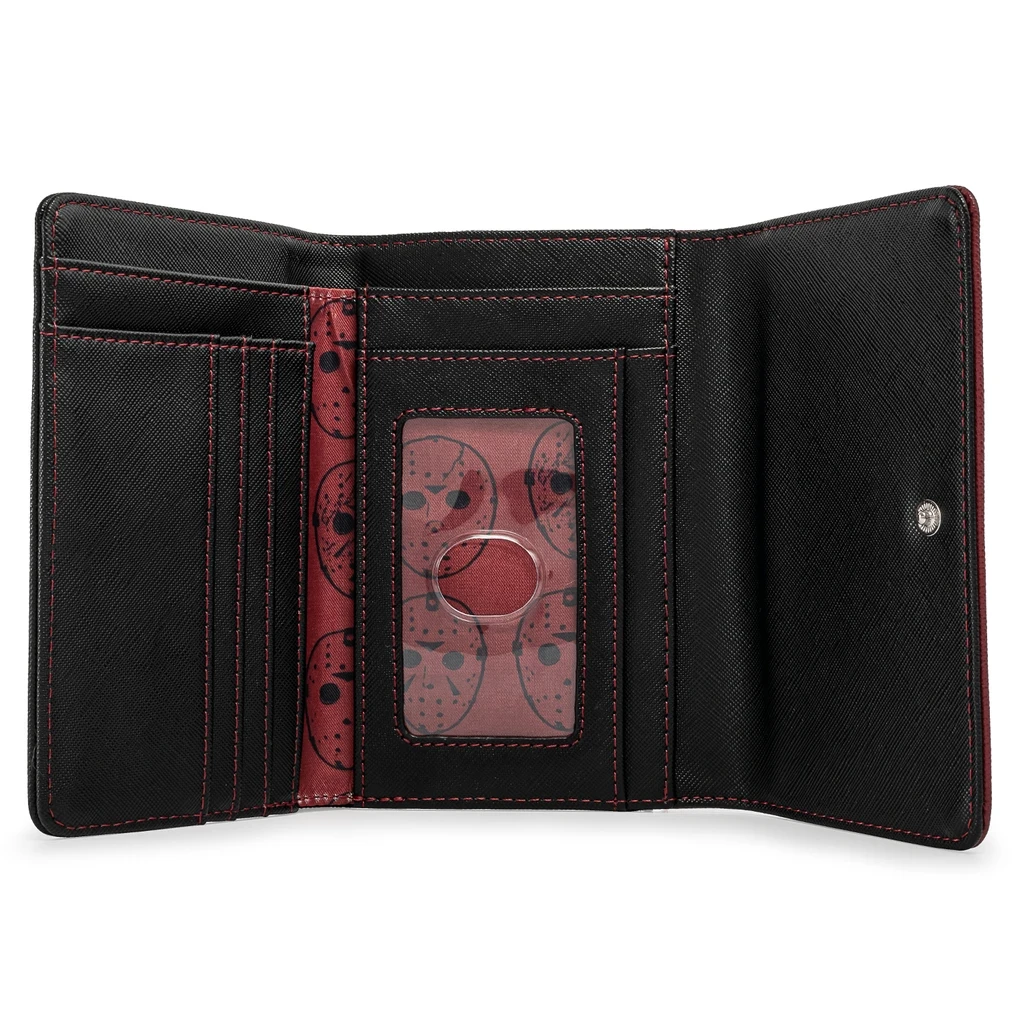 LOUNGEFLY FRIDAY THE 13TH JASON MASK TRIFOLD WALLET 5 LOUNGEFLY FRIDAY THE 13TH JASON MASK TRIFOLD WALLET
