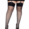 None FISHNET THIGH HIGH STOCKINGS W/ WIDE BAND 2X