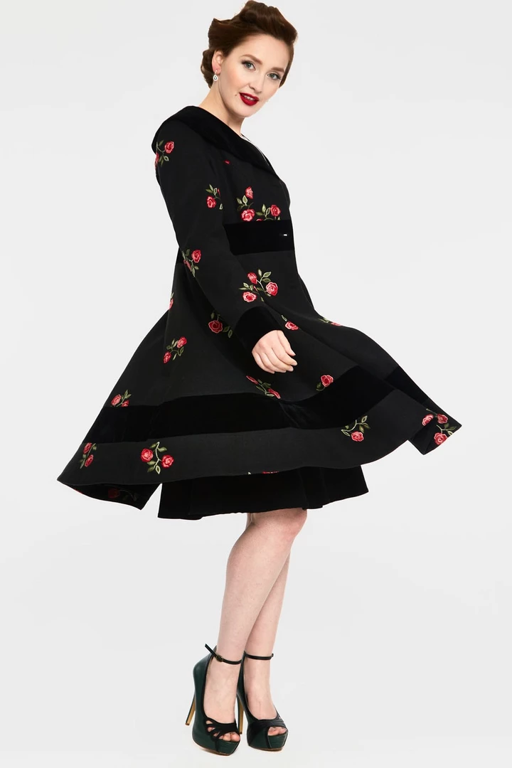 VOODOO VIXEN FLO FLORAL FLOCKED COAT 5 VOODOO VIXEN FLO FLORAL FLOCKED COAT