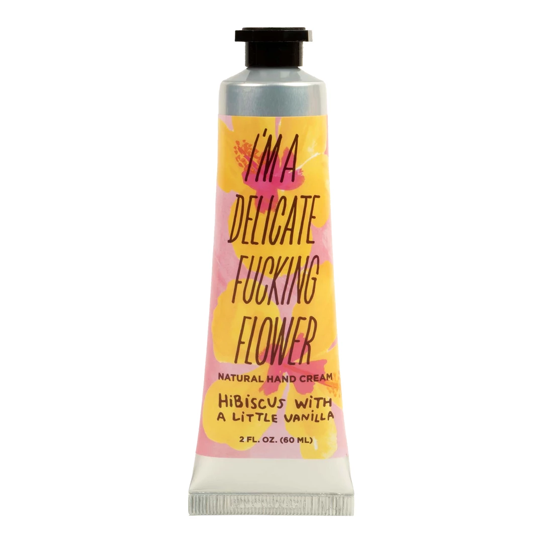Blue Q I'M A DELICATE F*CKING FLOWER HAND CREAM HIBISCUS 3 Blue Q I'M A DELICATE F*CKING FLOWER HAND CREAM HIBISCUS