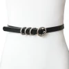 None Back In Stock FOUR RING SKINNY BELT BLACK