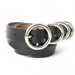 None Back In Stock FOUR RING SKINNY BELT BLACK