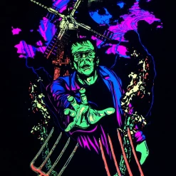 None FRANKENSTEIN’S MONSTER FLOCKED BLACKLIGHT POSTER