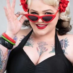 Ghouls Just Wanna Have Sun SOURPUSS SOLID BLACK RUCHED ONE PIECE SWIMSUIT