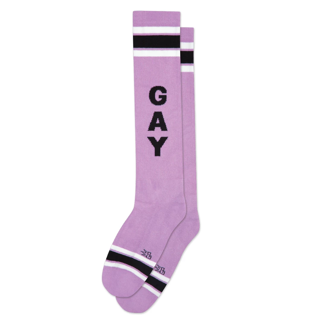 Gumball Poodle GAY ATHLETIC STRIPE KNEE SOCKS PURPLE 4 Gumball Poodle GAY ATHLETIC STRIPE KNEE SOCKS PURPLE