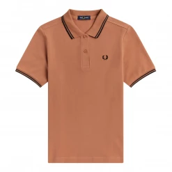 FRED PERRY GIRLS TWIN TIPPED POLO COURT CLAY/BLACK Shop Sour+Plus