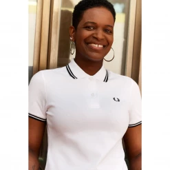 What's New FRED PERRY GIRLS TWIN TIPPED POLO WHT