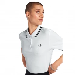 What's New FRED PERRY GIRLS TWIN TIPPED POLO WHT