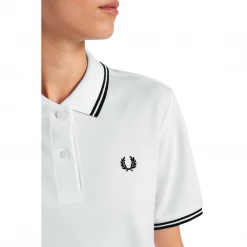 What's New FRED PERRY GIRLS TWIN TIPPED POLO WHT
