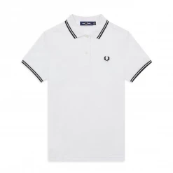 What's New FRED PERRY GIRLS TWIN TIPPED POLO WHT