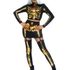None TWO PIECE GOLDEN SKELETON COSTUME Apparel