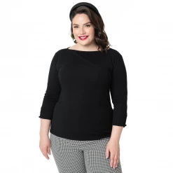 UNIQUE VINTAGE GRACIE TOP BLACK Shop Sour+Plus