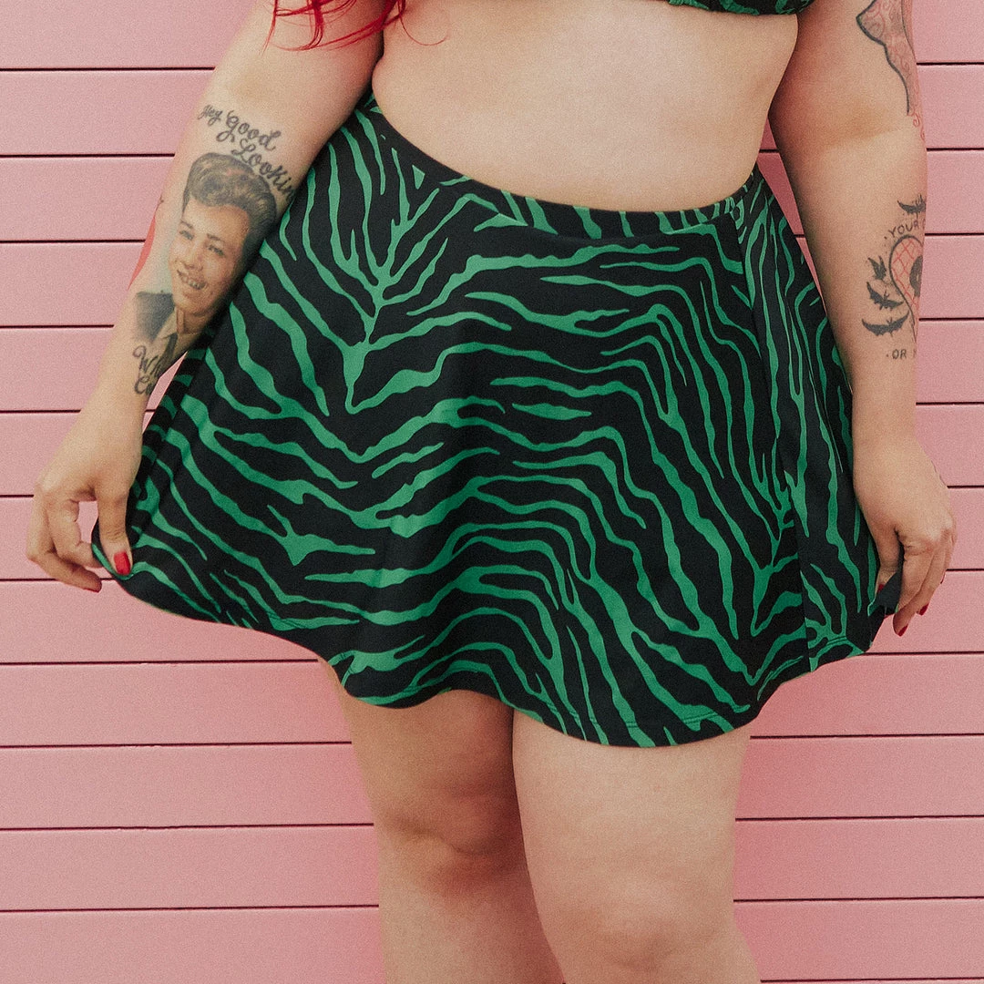 What's New SOURPUSS GREEN ZEBRA SWIM SKIRT 3 What's New SOURPUSS GREEN ZEBRA SWIM SKIRT