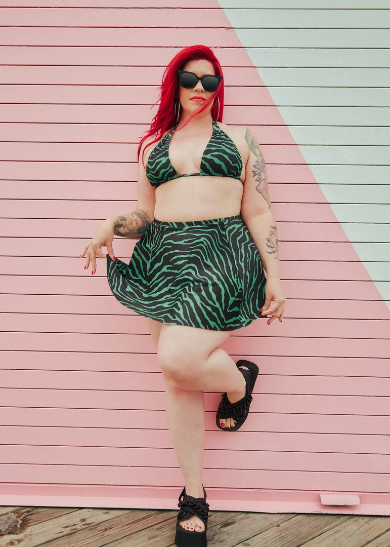 What's New SOURPUSS GREEN ZEBRA SWIM SKIRT 5 What's New SOURPUSS GREEN ZEBRA SWIM SKIRT