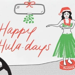 None HAPPY HULA DAYS CHRISTMAS GREETING CARD Holidays