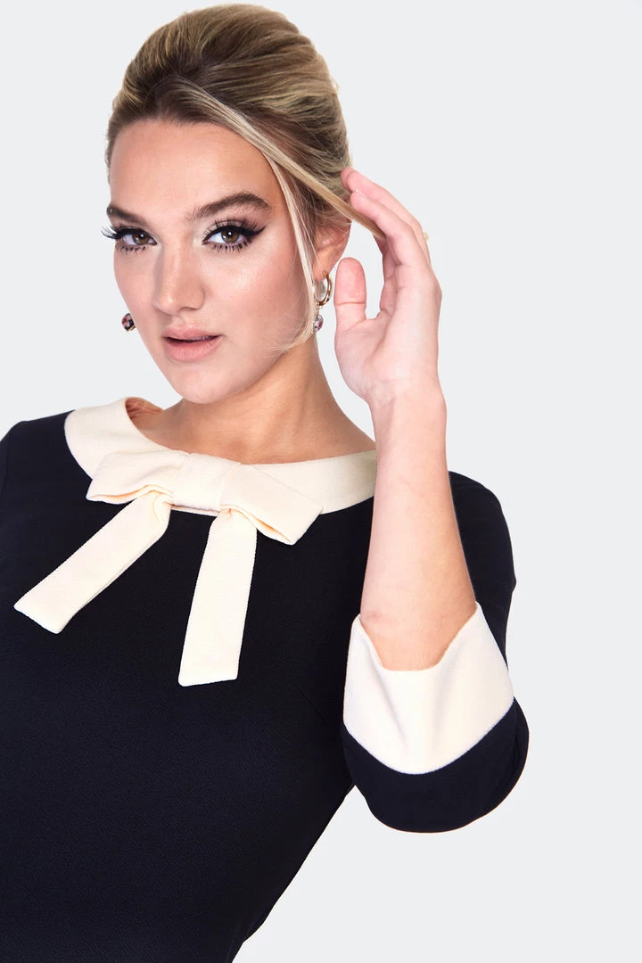 VOODOO VIXEN HELEN 60'S KNIT DRESS WITH POCKETS BLACK Apparel 4 VOODOO VIXEN HELEN 60'S KNIT DRESS WITH POCKETS BLACK Apparel