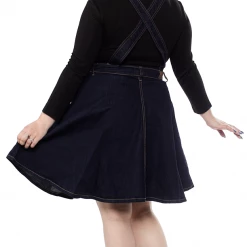 HELL BUNNY DAKOTA DENIM PINAFORE DRESS 8 HELL BUNNY DAKOTA DENIM PINAFORE DRESS