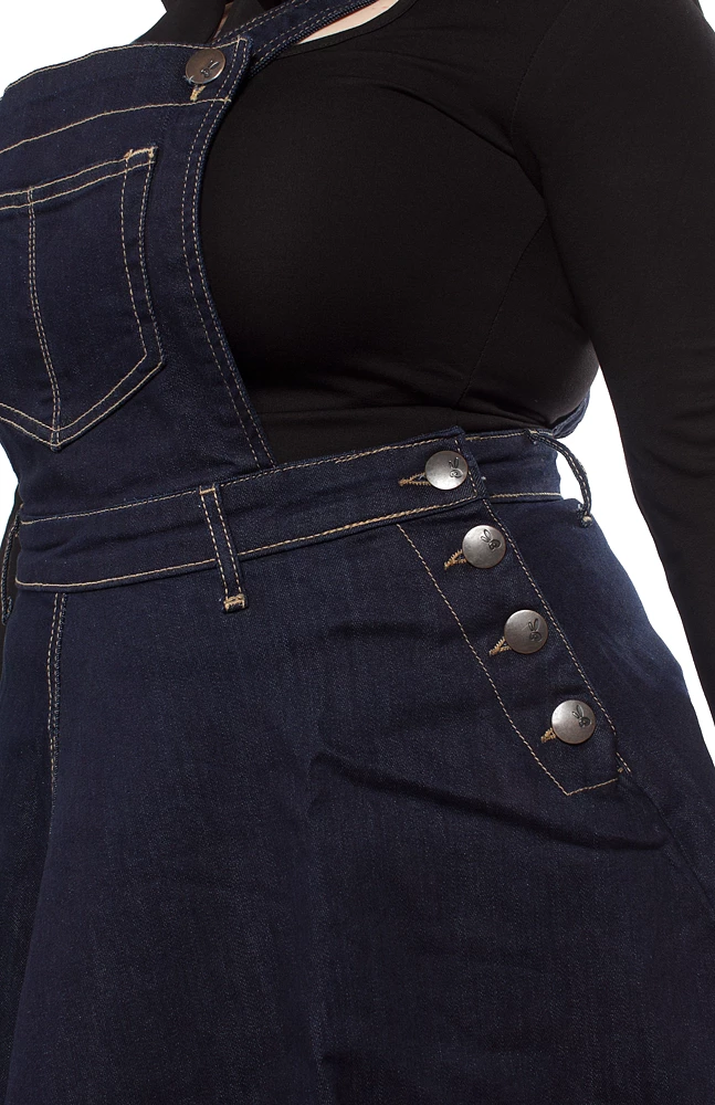 HELL BUNNY DAKOTA DENIM PINAFORE DRESS 6 HELL BUNNY DAKOTA DENIM PINAFORE DRESS