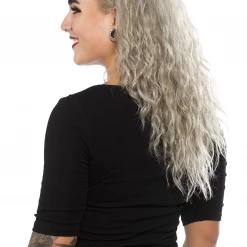 Shop Sour+Plus HELL BUNNY PHILIPPA TOP BLACK