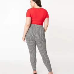 Shop Sour+Plus UNIQUE VINTAGE HOUNDSTOOTH RIZZO CIGARETTE PANTS