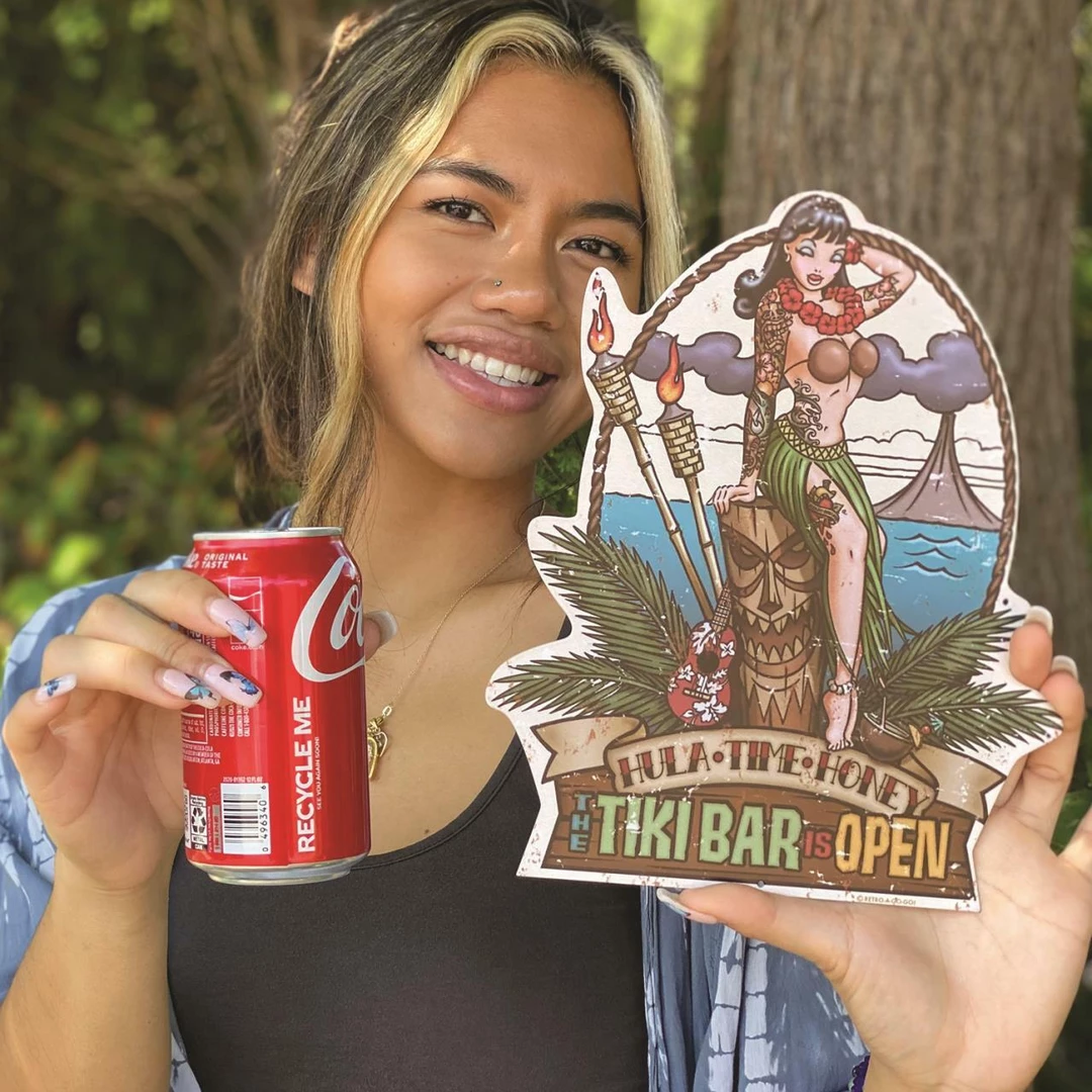 RETRO A GO GO HULA TIME HONEY METAL SIGN Homewares 4 RETRO A GO GO HULA TIME HONEY METAL SIGN Homewares