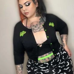 SOURPUSS LUNA BATS MIDI SKIRT