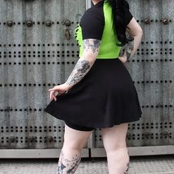 SOURPUSS NOKTURNAL BATS RAGLAN SKATER DRESS GREEN Neon Dreams 9 SOURPUSS NOKTURNAL BATS RAGLAN SKATER DRESS GREEN Neon Dreams