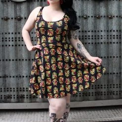 Neon Dreams SOURPUSS TINY TIKI CAMI SKATER DRESS