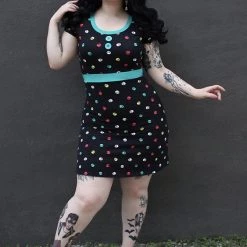 Neon Dreams SOURPUSS MULTI SKULLS BEKI DRESS