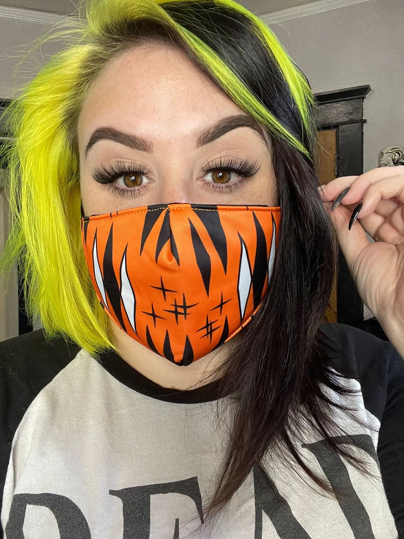 Shop Sourpuss SOURPUSS DIAMONDS ORANGE MASK 3 Shop Sourpuss SOURPUSS DIAMONDS ORANGE MASK