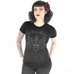 Shop Sour+Plus SERPENTINE IRON HEARTS BRIGADE WOMENS CREW NECK TEE
