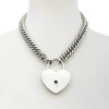 None JUMBO HEART LOCK PENDANT NECKLACE SILVER Ghouls Just Wanna Have Sun