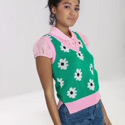 HELL BUNNY KITSCH DAISY SWEATER VEST