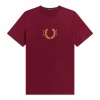 FRED PERRY LAUREL WREATH T SHIRT TAWNY PORT Apparel 1 FRED PERRY LAUREL WREATH T SHIRT TAWNY PORT Apparel