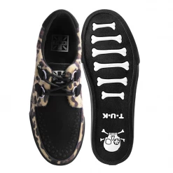 T.U.K. D-RING VEGAN VLK SNEAKER BLACK AND LEOPARD