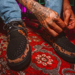T.U.K. D-RING VEGAN VLK SNEAKER BLACK AND LEOPARD 11 T.U.K. D-RING VEGAN VLK SNEAKER BLACK AND LEOPARD