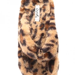 None Footwear FLUFFY SANDAL SLIPPERS LEOPARD
