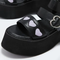 Koi Footwear What's New KOI LOVERGIRL PLATFORM LILAC HEART SANDALS