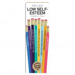 WHISKEY RIVER SOAP CO. LOW SELF-ESTEEM PENCILS 6 WHISKEY RIVER SOAP CO. LOW SELF-ESTEEM PENCILS