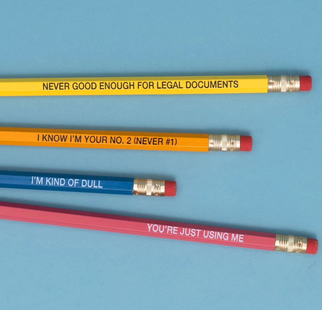 WHISKEY RIVER SOAP CO. LOW SELF-ESTEEM PENCILS 3 WHISKEY RIVER SOAP CO. LOW SELF-ESTEEM PENCILS