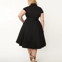 UNIQUE VINTAGE MADELINE DRESS BLK W/ GOLD TRIM What's New