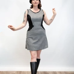 Shop Sour+Plus HEART OF HAUTE MANDIE HOUNDSTOOTH DRESS