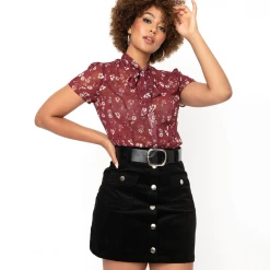 UNIQUE VINTAGE MARLO CORDUROY MINI SKIRT BLACK Shop Sour+Plus 10 UNIQUE VINTAGE MARLO CORDUROY MINI SKIRT BLACK Shop Sour+Plus