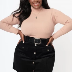 UNIQUE VINTAGE MARLO CORDUROY MINI SKIRT BLACK Shop Sour+Plus