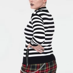 JAWBREAKER MENACE BLK/WHT STRIPED SWEATER Apparel