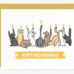 None Holidays HAPPY MEOWNUKKAH HANUKKAH GREETING CARD