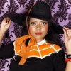 OBLONG BOX SHOP BEWITCHED STRAW HAT BLACK/ORANGE Accessories