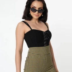 UNIQUE VINTAGE CORSET MITZI TOP BLACK