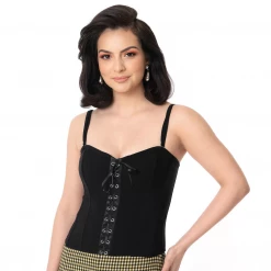 UNIQUE VINTAGE CORSET MITZI TOP BLACK